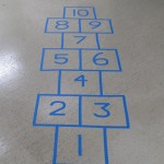 hopscotch on gallery floor