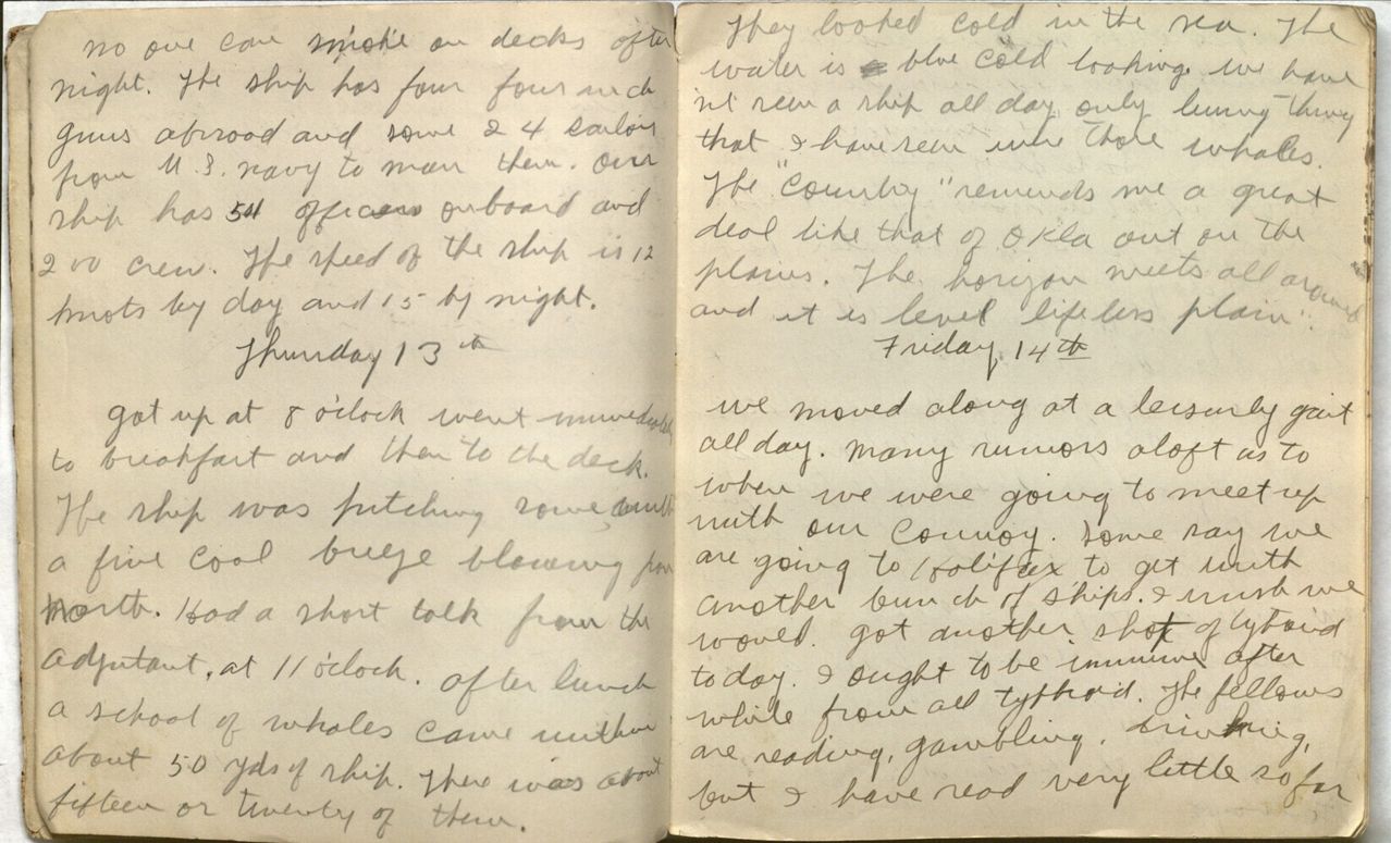 Wint Smith Diary--September 13-14, 1917