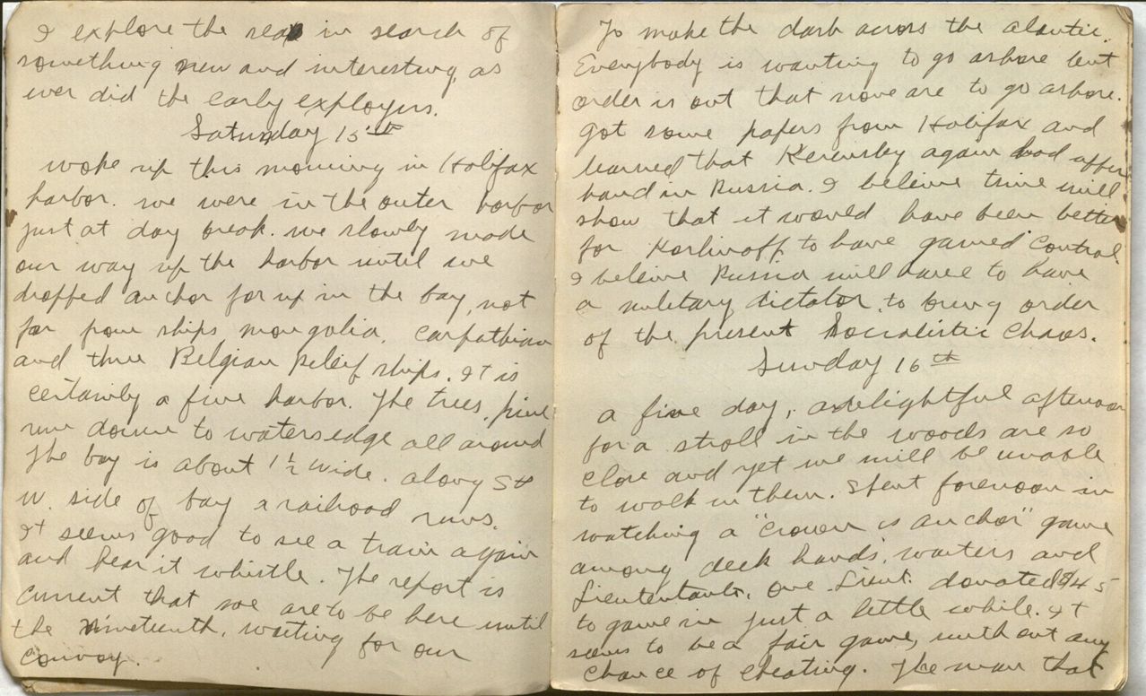 Wint Smith Diary--September 14-15, 1917