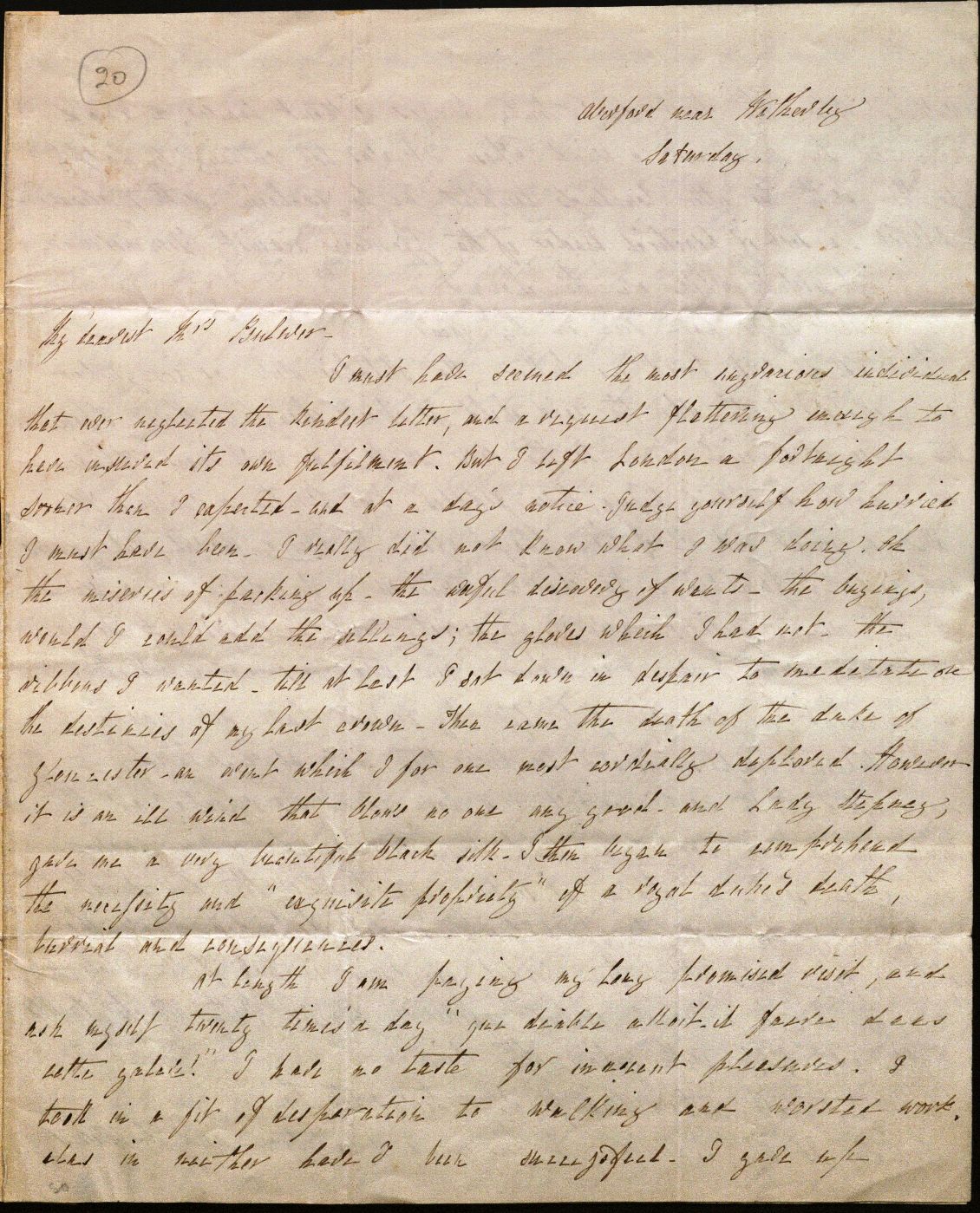 Image of Letter from L. E. L. to Mrs. Bulwer, page 1