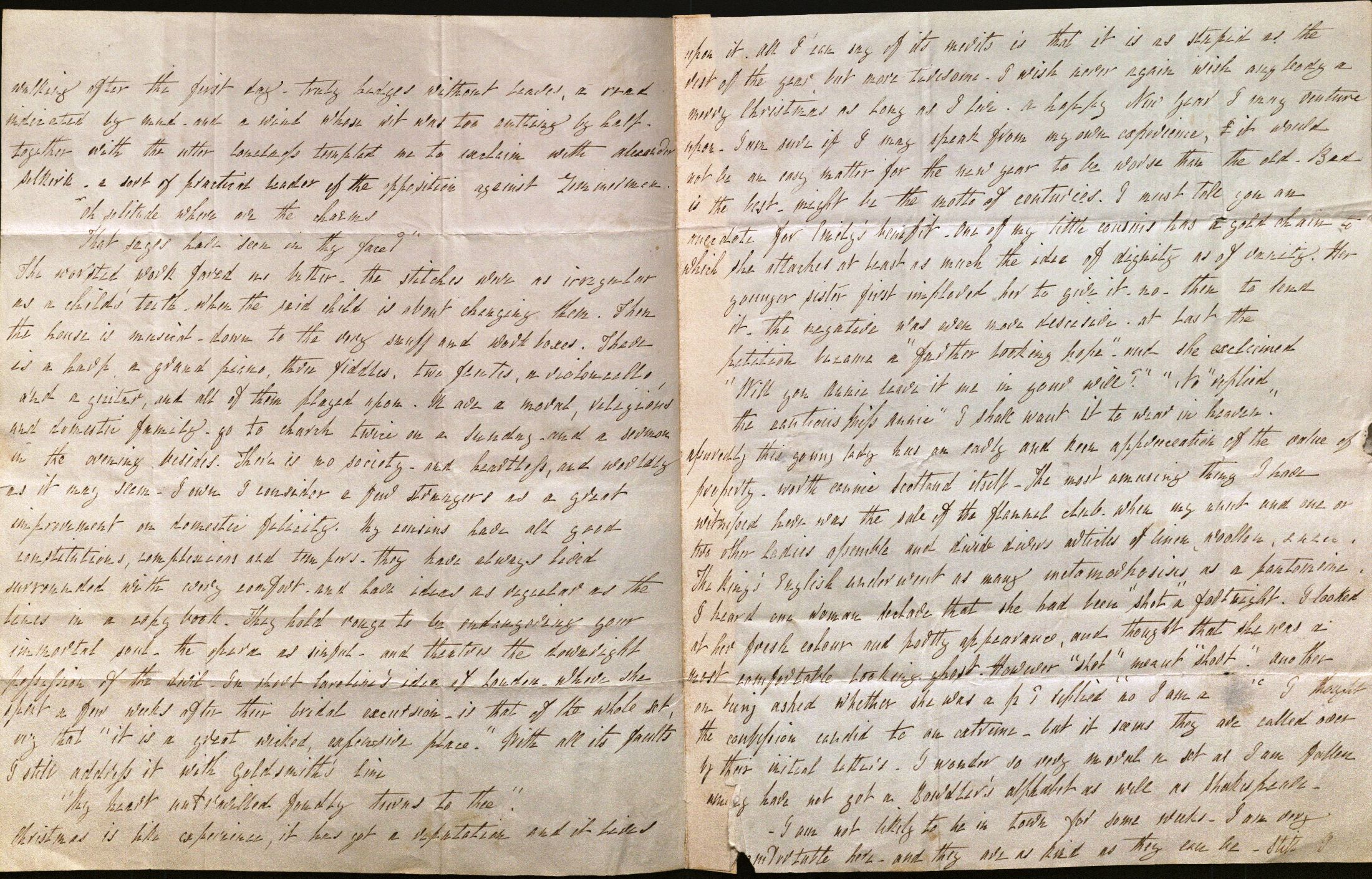 Image of Letter from L. E. L. to Mrs. Bulwer, pages 2-3.