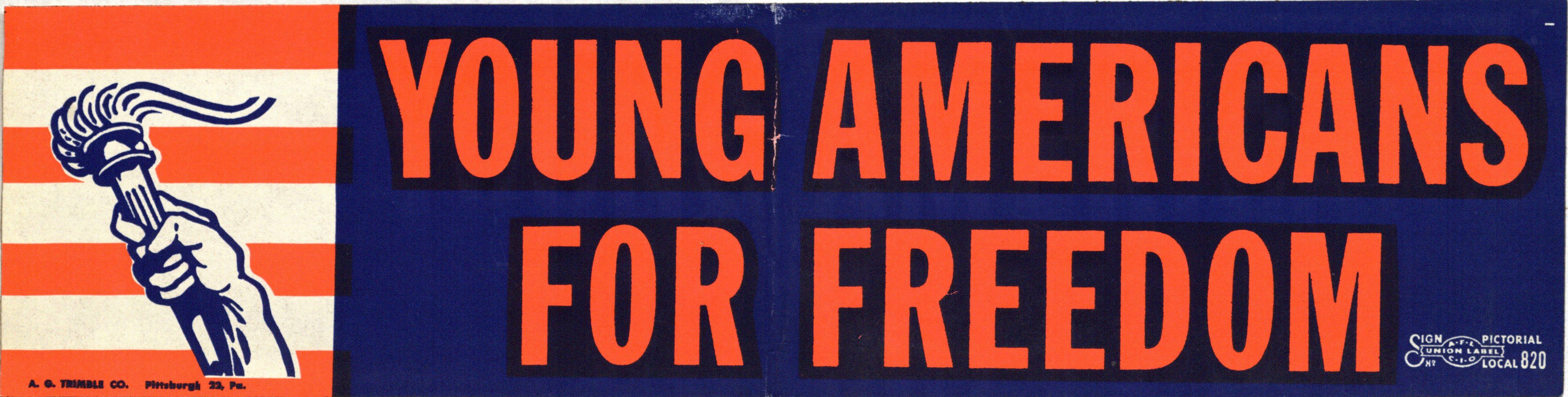Bumper STicker: Young Americans for Freedom.