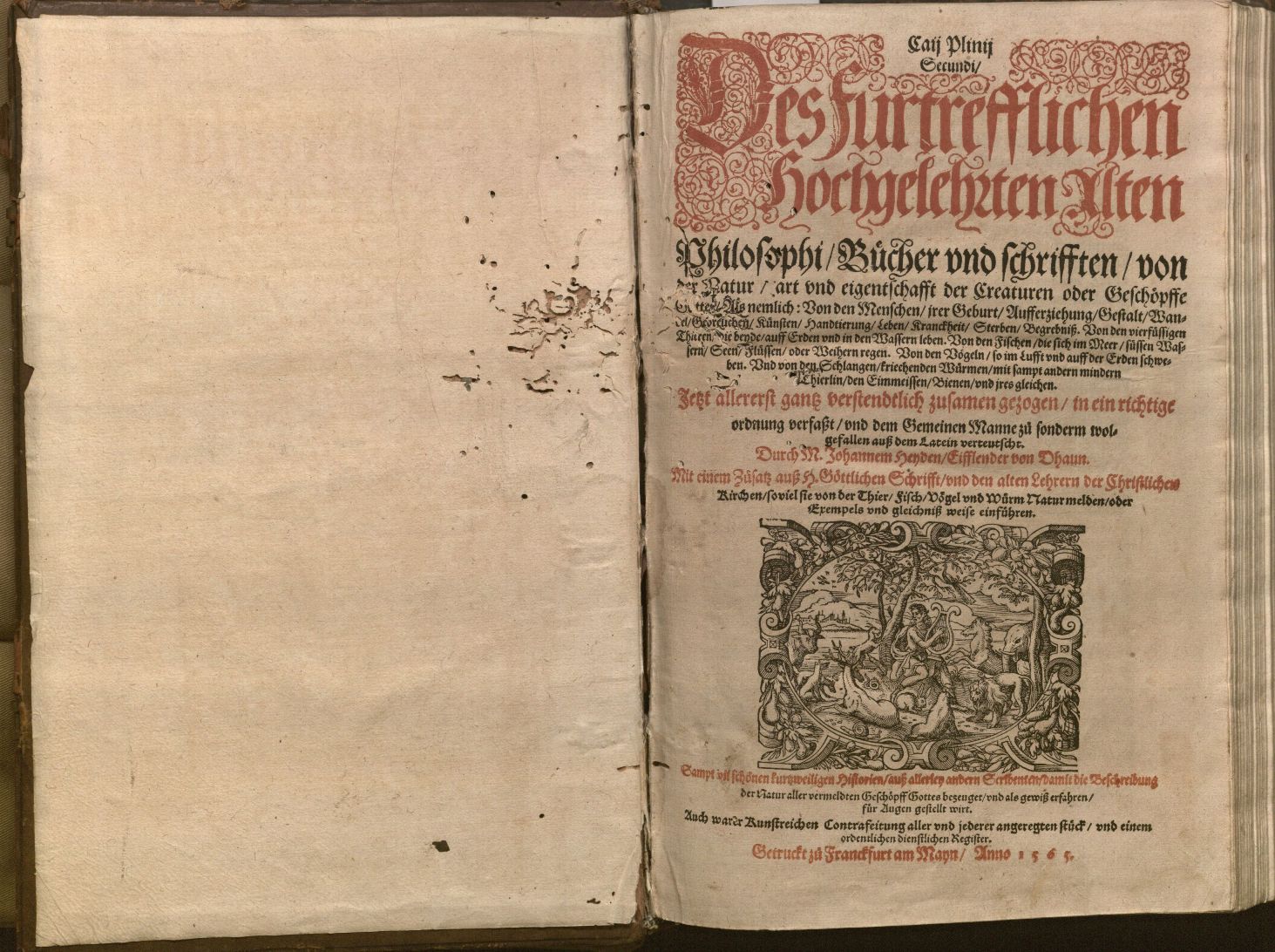 Image of title page for Bücher und Schrifften von der Natur (1565)