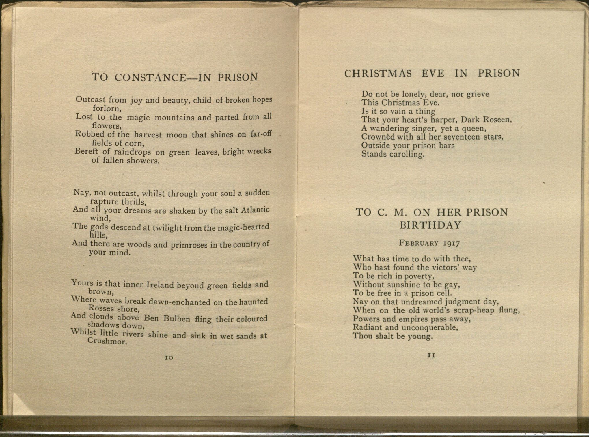 Image of Eva Gore-Booth's poem "To Constance--In Prison"
