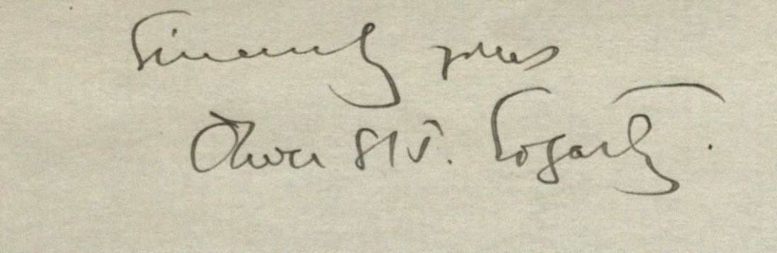 Photograph of Oliver St. John Gogarty's signature from a 1924 letter to P. S. O'Hegarty.