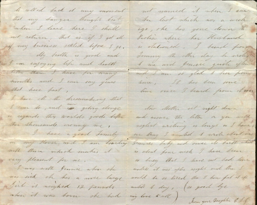 Image of the second page of a letter, Elizabeth Crittenden to her mother, June 28, 1863