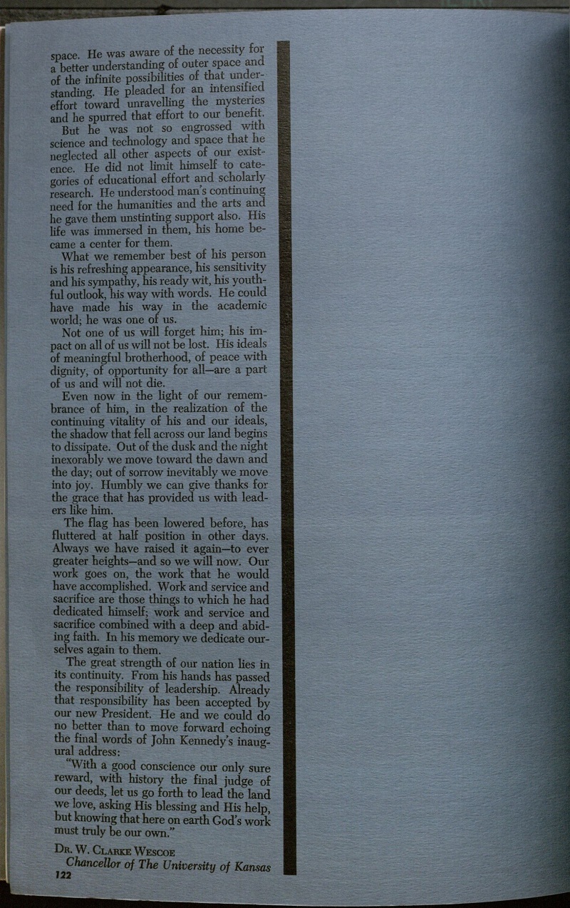 Image of the third page of "The Tragedy," Jayhawker Magazine Yearbook, Winter 1964