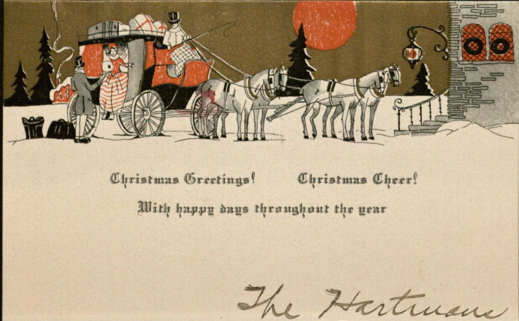 Holiday card: "Christmas Greetings! Christmas Cheer", 1927