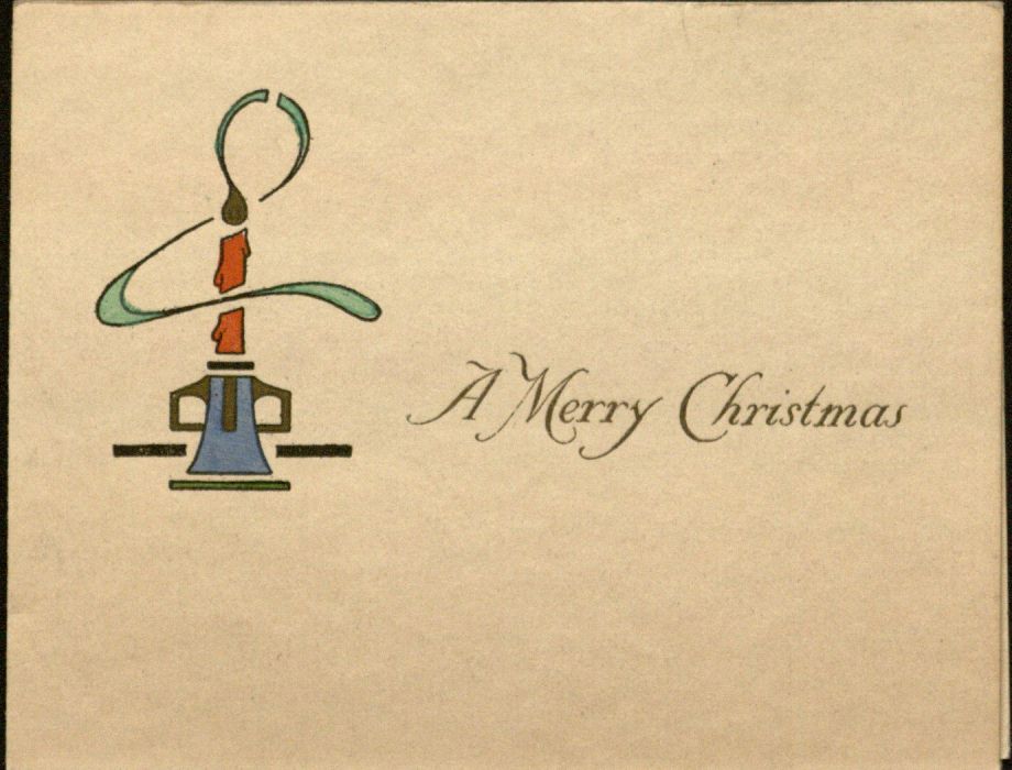 "A Merry Christmas" (card with candle), 1917