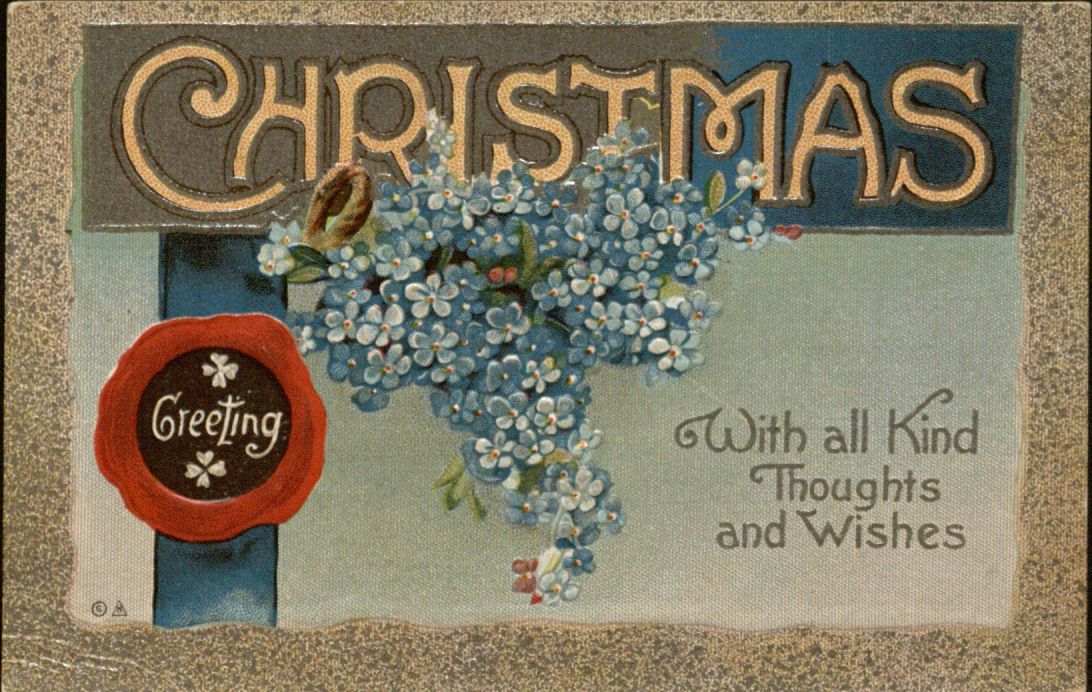 "Christmas Greeting" holiday postcard, 1913