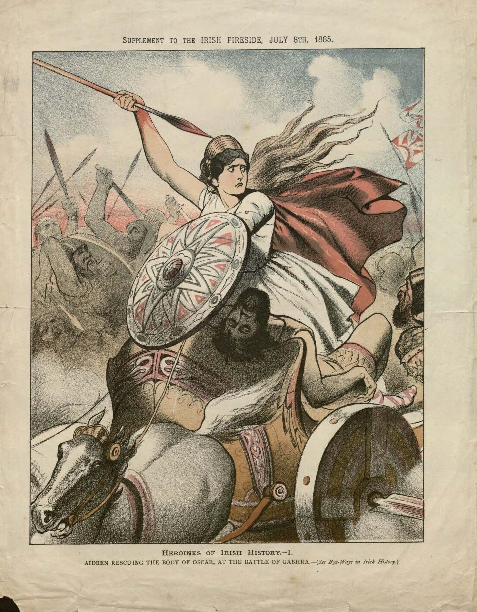 Image of Color Supplement from The Irish Fireside, Heroines of Irish History: Aideen, July 8, 1885
