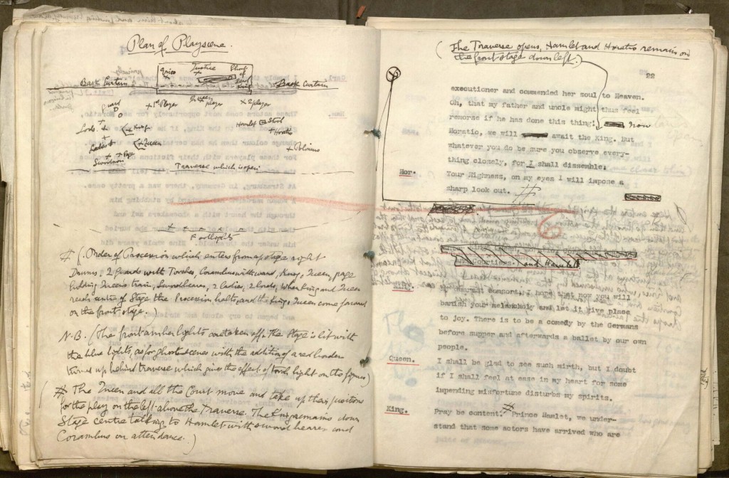 Plan of playscene in Poel's Fratricide Punished prompt book.