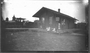 Photograph of a train depot in Lawrence, Kansas