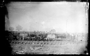 Photograph of a train wreck