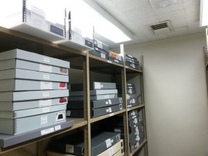 Photograph of University Archives artifacts room