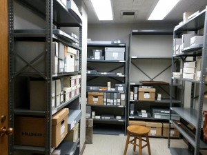 Photograph of University Archives artifacts room