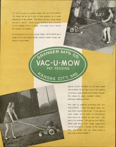 Image of Vac-U-Mow advertising brochure, Granger Manufacturing Company, page 3