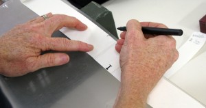 Transferring paper template marks to the Vivak.