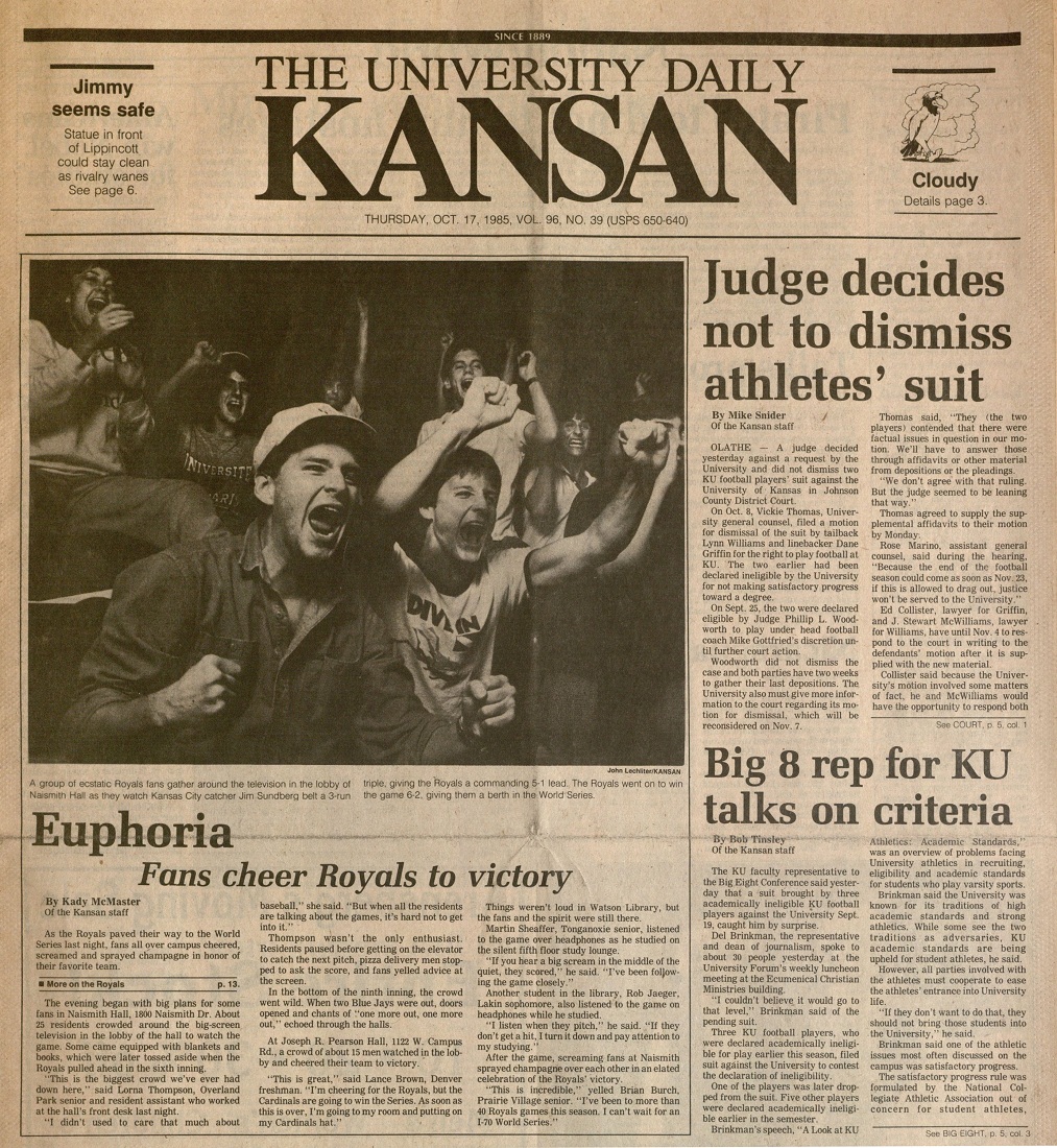 Image of the University Daily Kansan, October 17, 1985
