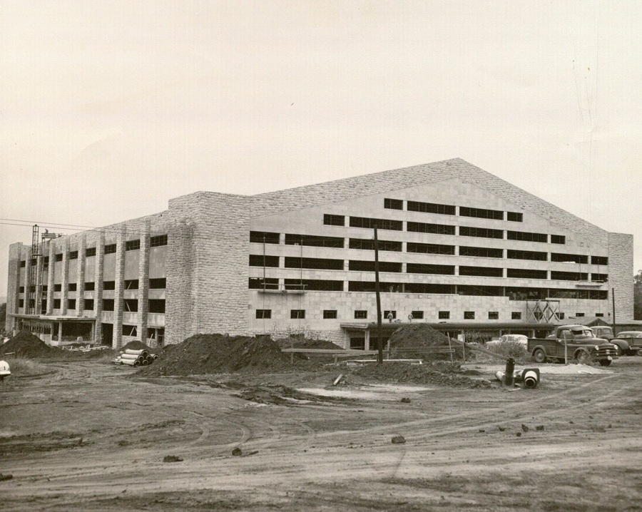 Photograph of Allen Fieldhouse under construction, 1954