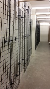 Hanging storage at Spencer Library