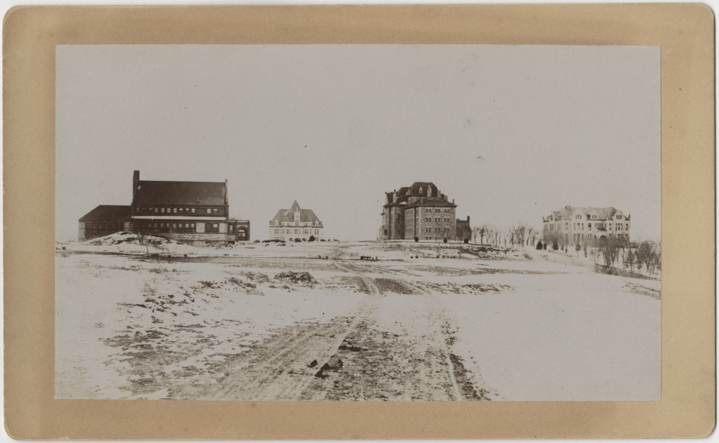 Panoramic view of Spooner, Blake, Fraser, and Snow Halls, 1896 