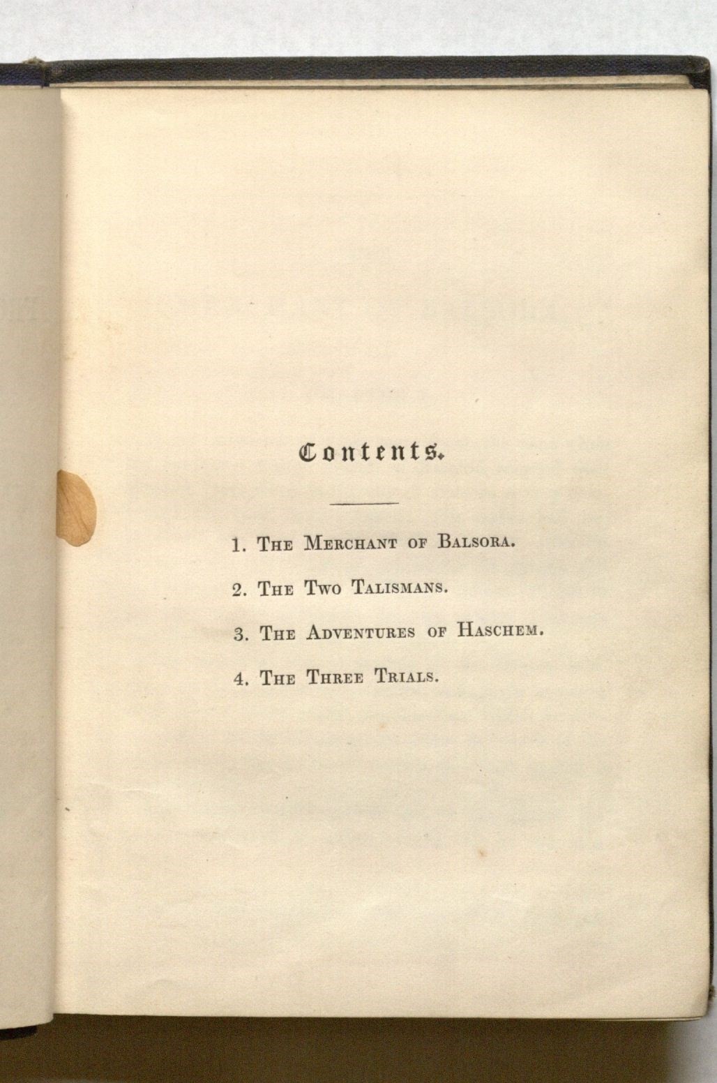 Table of Contents of Grimm's Tales from the Eastern-Land