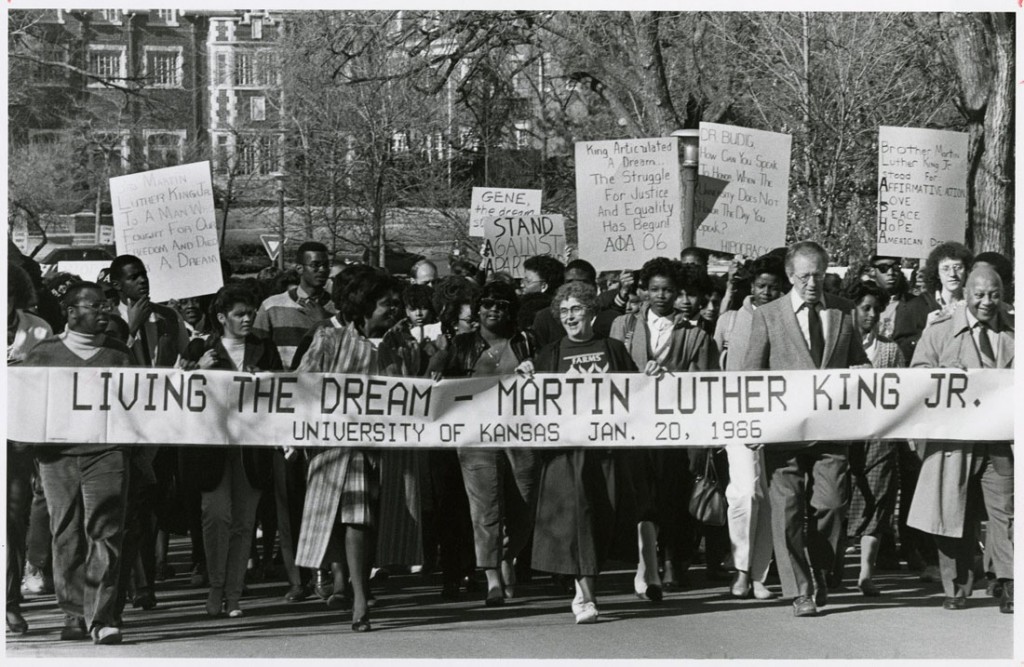 Photograph of a Martin Luther King, Jr. march, 1986