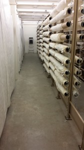 Rolled textile storage