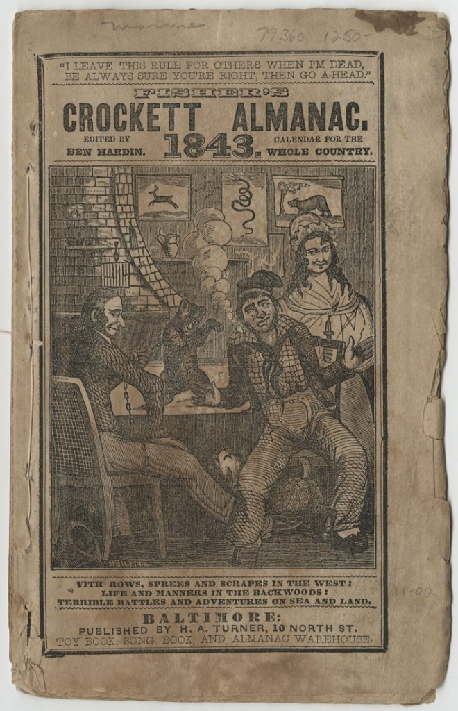 Image of Fisher's Crockett Almanac, cover, 1843