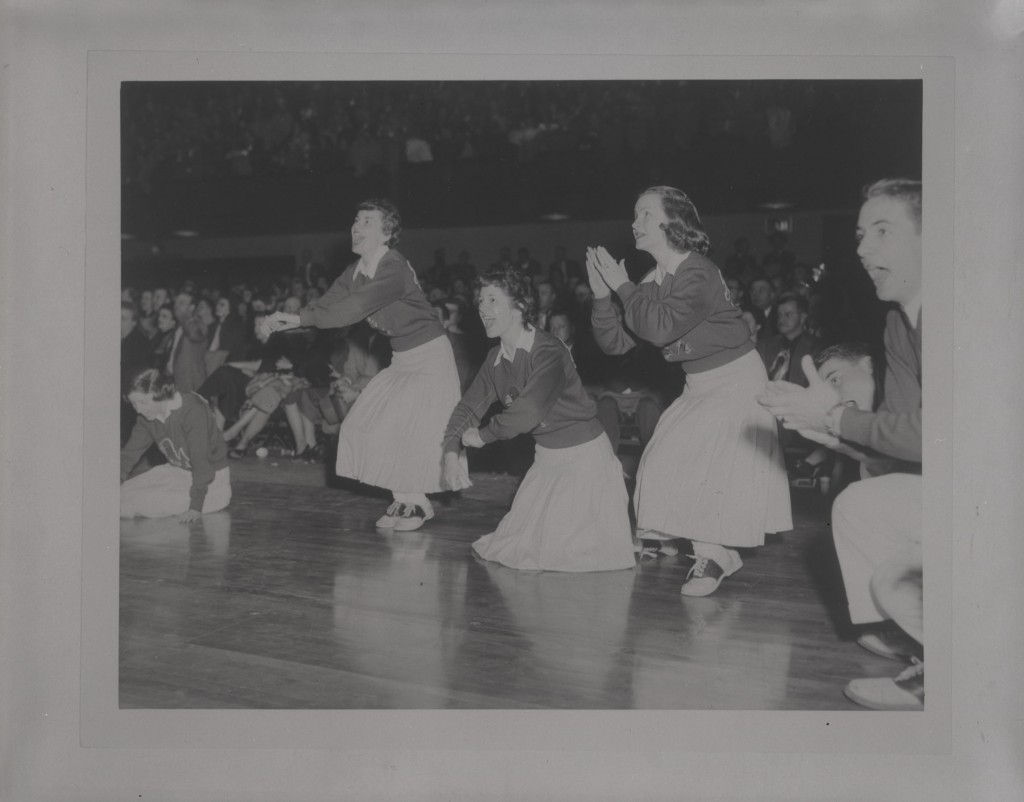 Photograph of KU cheerleaders, 1951-1952