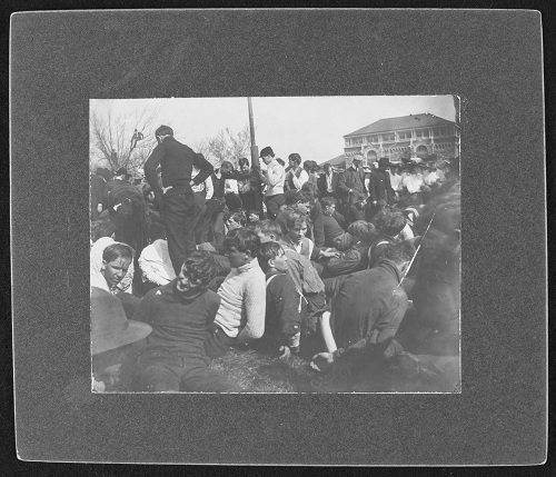 Photograph of students at the May Day Scrap, 1904