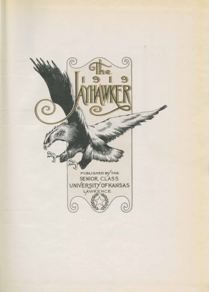 Image of the Jayhawker yearbook title page, 1919