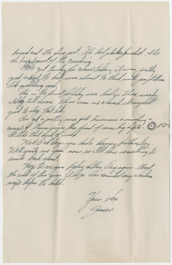 Image of a letter, Leo W. Zahner, Jr. to his father, June 17, 1945