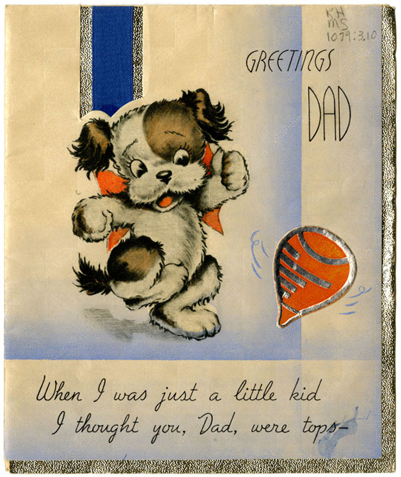 Image of a Father's Day card, circa 1940-1946