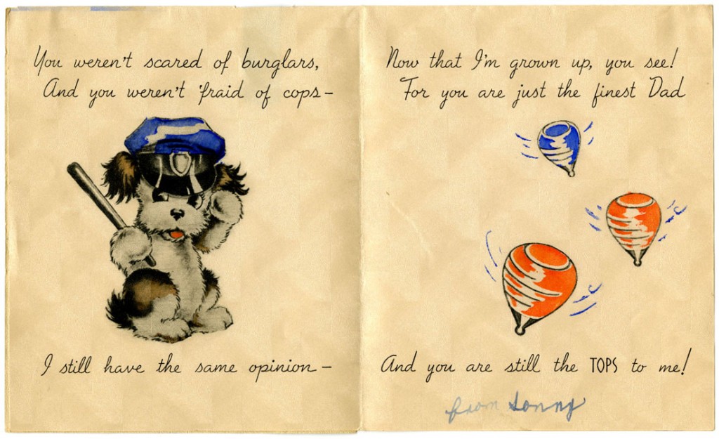 Image of a Father's Day card, circa 1940-1946