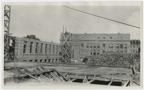 Photograph of Strong Hall construction, 1917