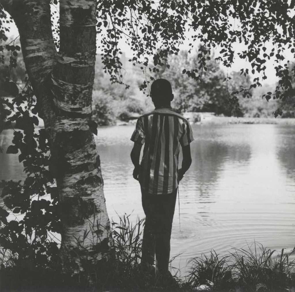 Photograph of a boy fishing at Potter Lake, 1970