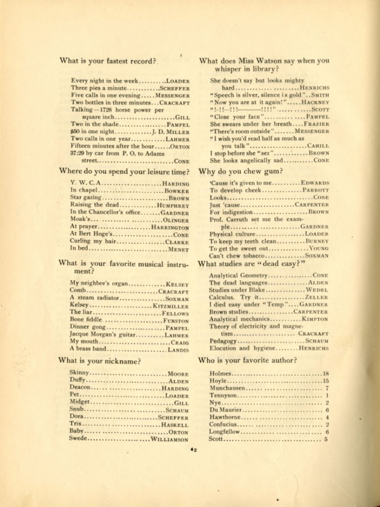 Image of KU yearbook, Annus Mirabilis, senior quiz, page 3, 1895