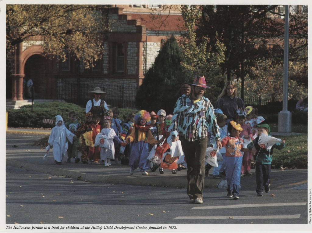 Photograph of the Hilltop Child Development Center Halloween Parade, 1987-1988