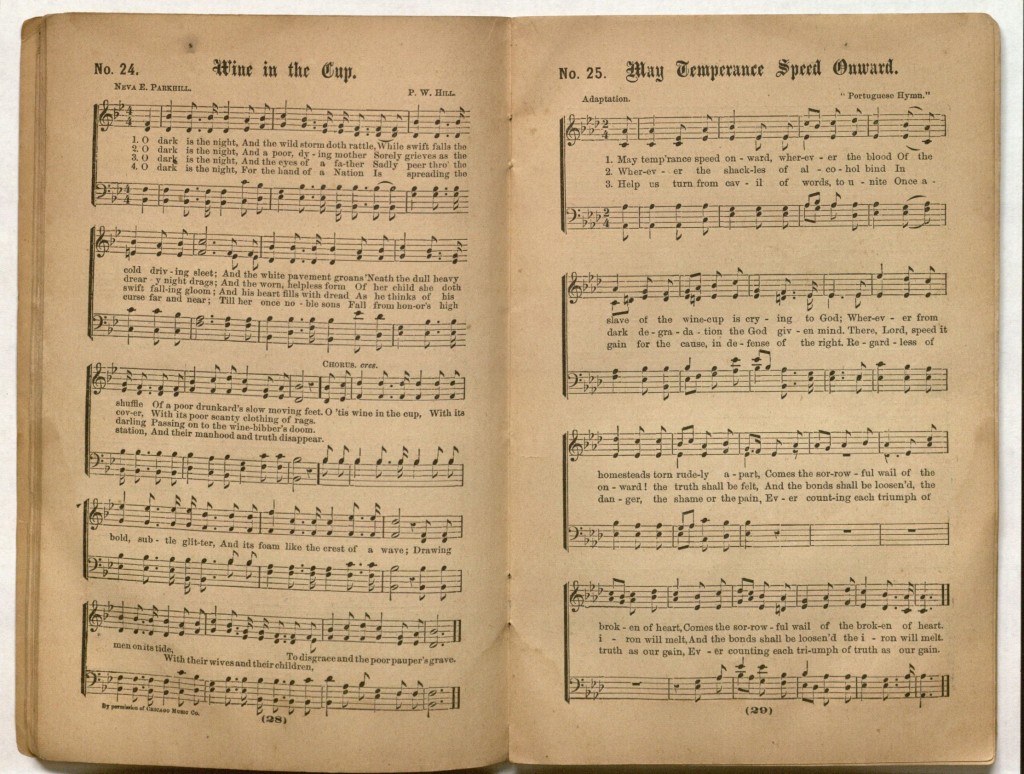 Image of two songs in the Prohibition Bugle Call, 1887