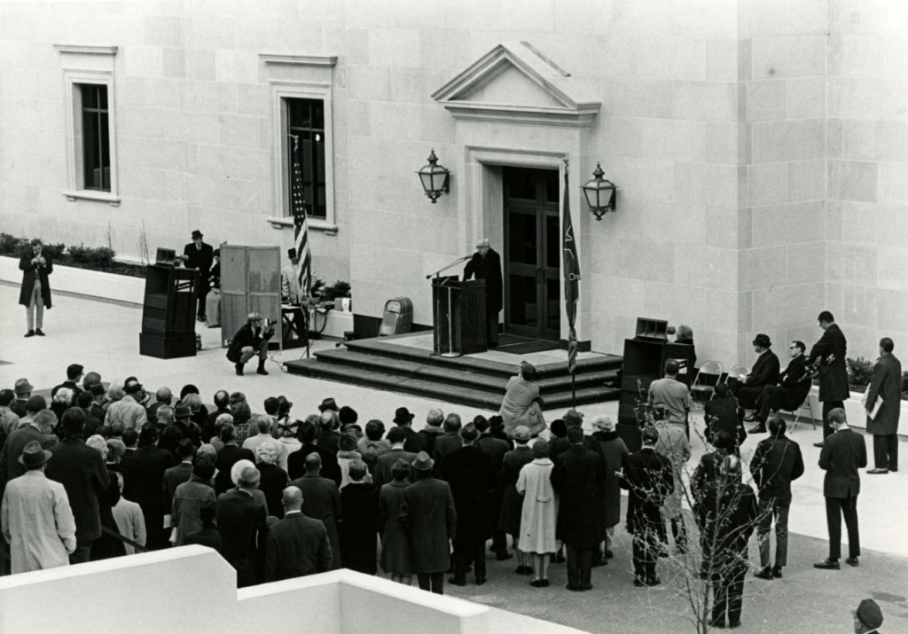 Photograph of Spencer Research Library dedication, November 8, 1968