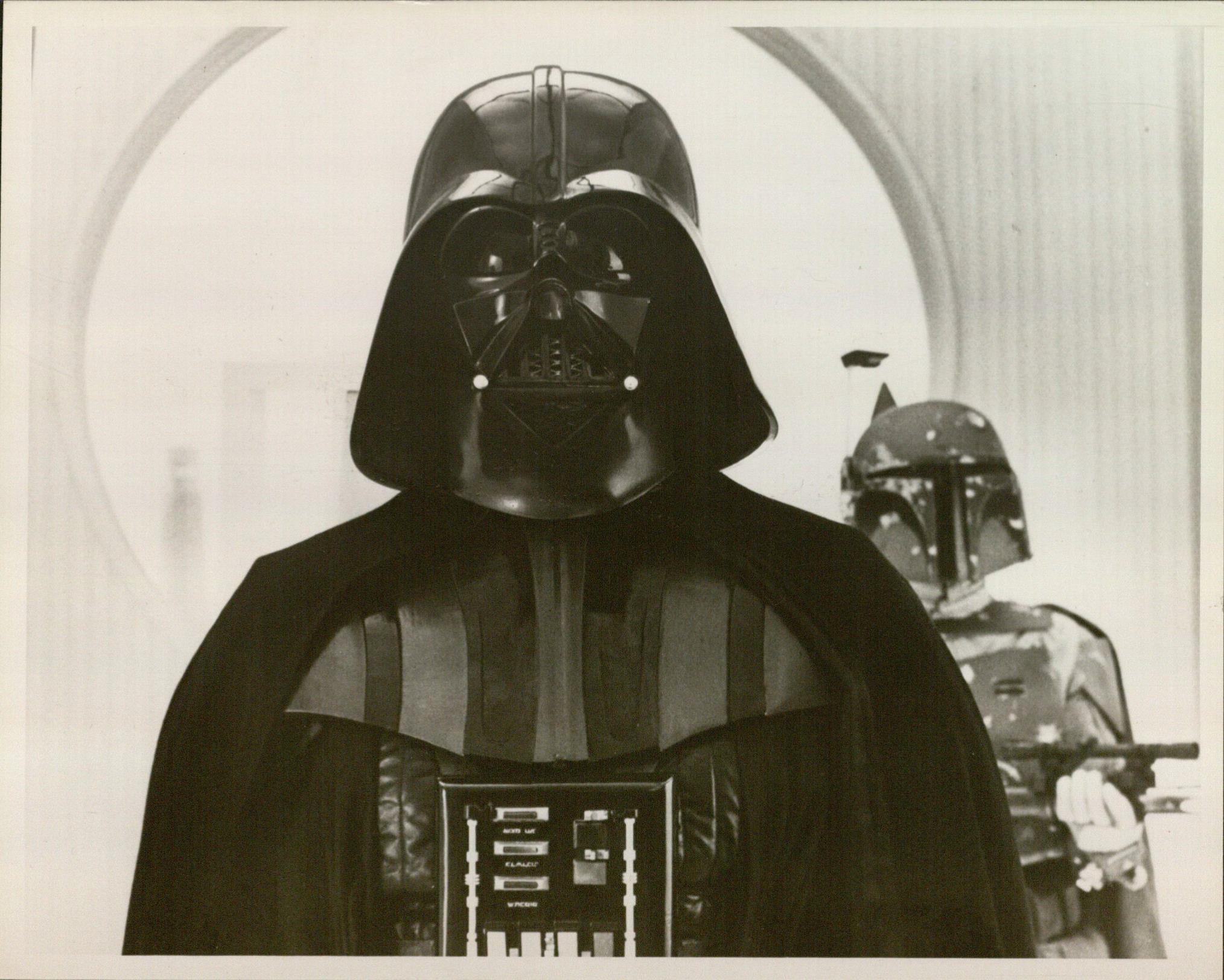 Movie still of Darth Vader and Boba Fett from Star Wars: Episode V - The Empire Strikes Back, 1980
