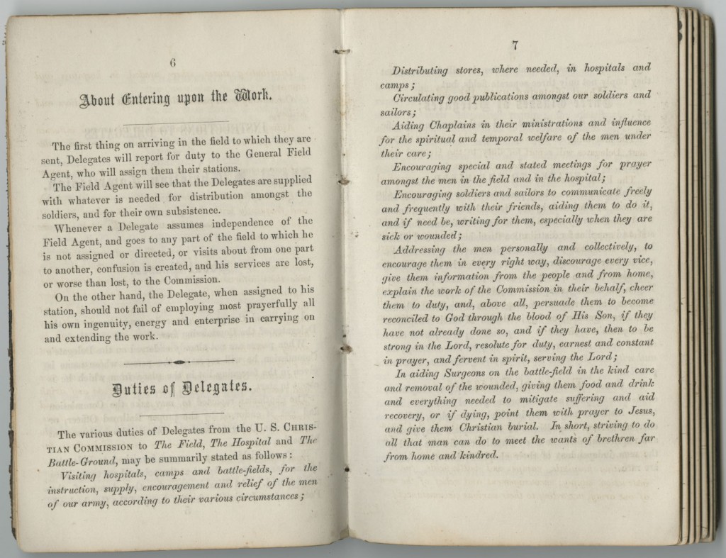 Image of Francis Snow's journal, "Duties of Delegates," August 1-September 14, 1864