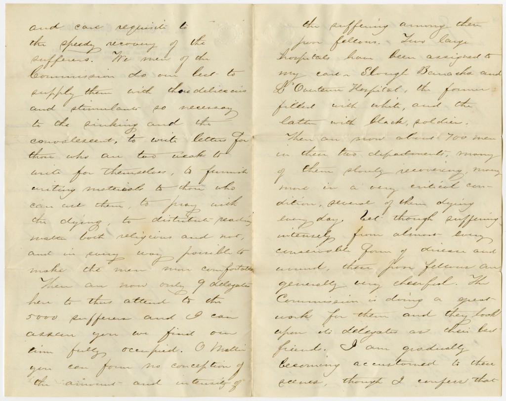 Image of the second page of Francis Snow's letter to his sister, 1864