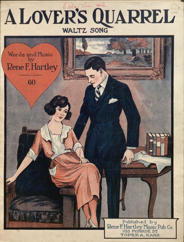 Image of a sheet music cover, "A Lover's Quarrel," 1922