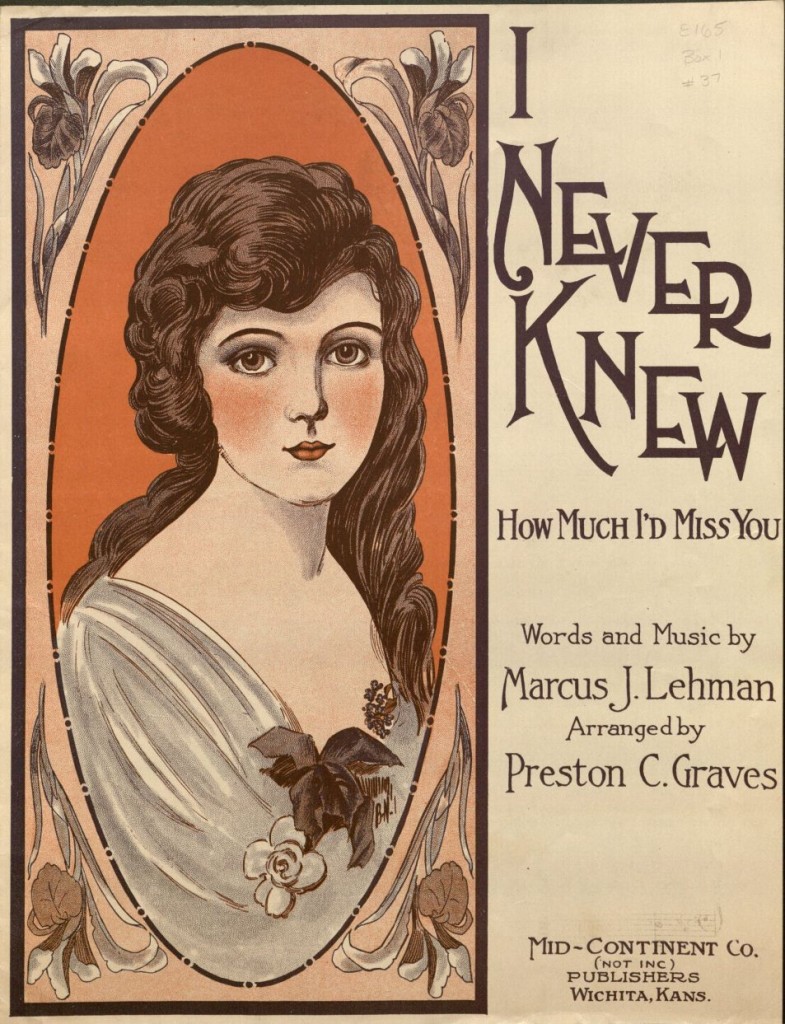 Image of a sheet music cover, "I Never Knew," 1920