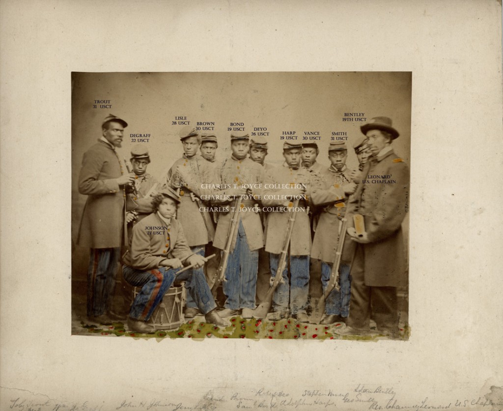 Photograph of African American soldiers from L'Ouverture Hospital, circa 1864