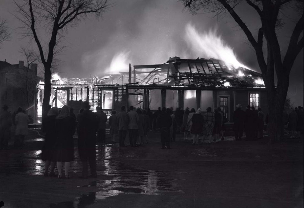 Photograph of the Commons fire, 1943