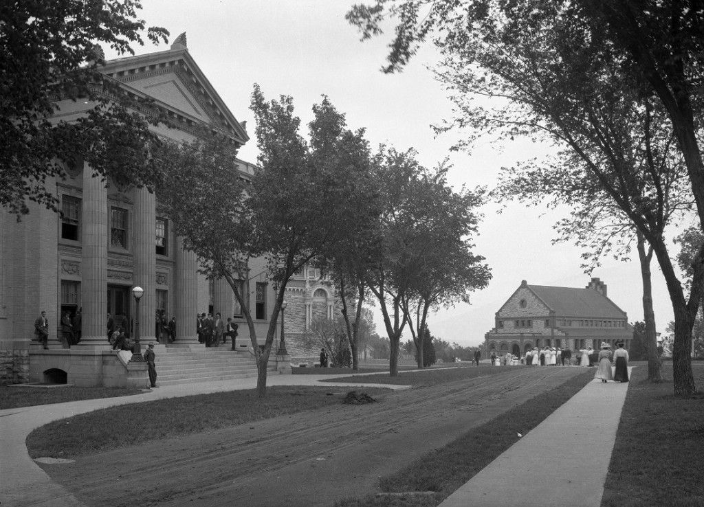 Photograph of a KU campus scene, 1914-1915